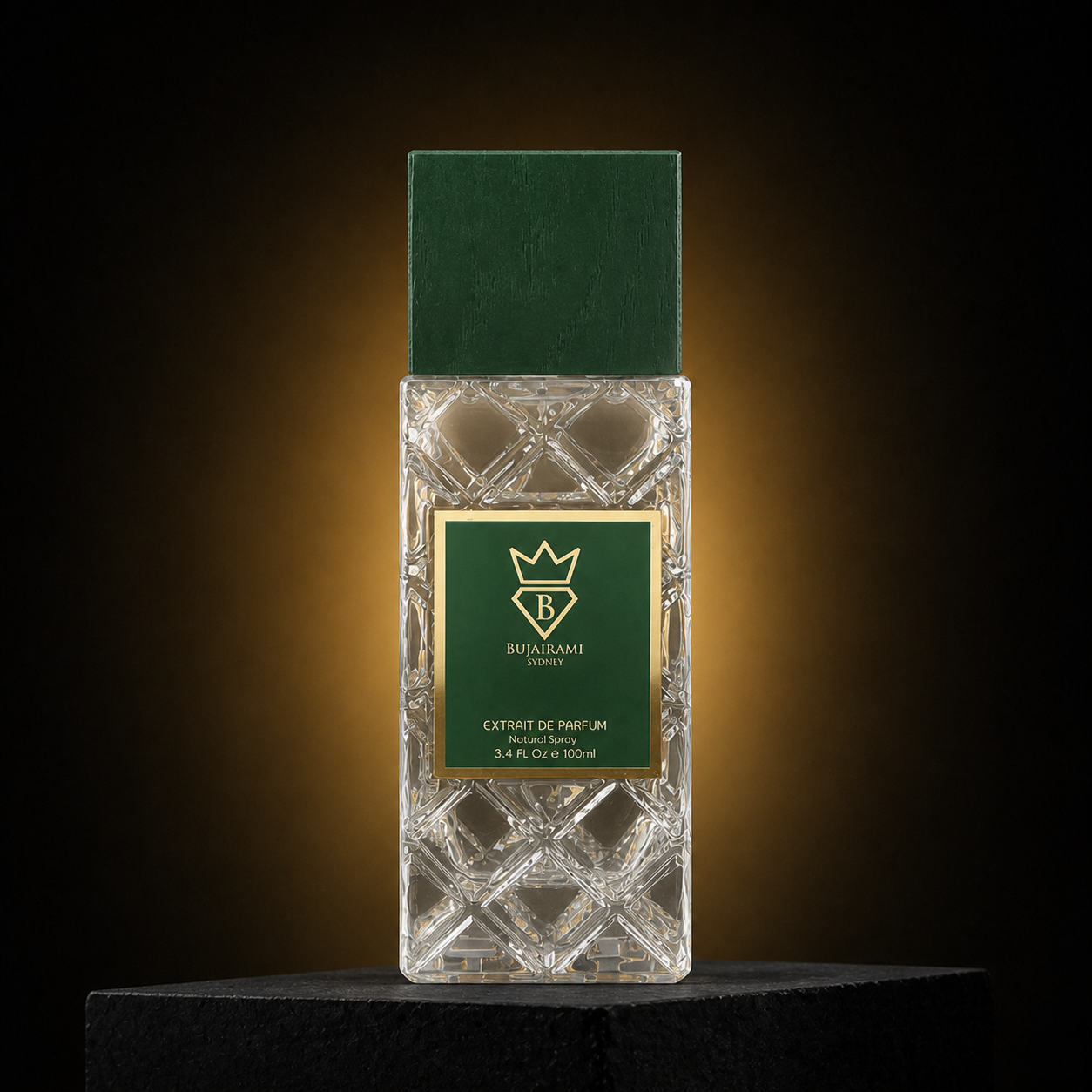 Vibration — Bujairami em cenário editorial premium preto e dourado
