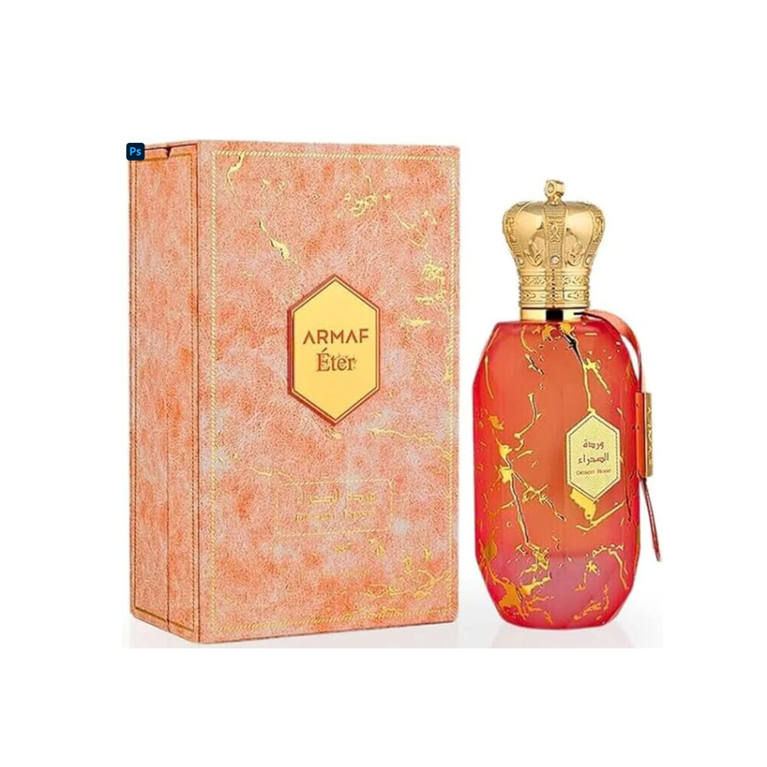 Desert Rose — Armaf — frasco do perfume em fundo branco