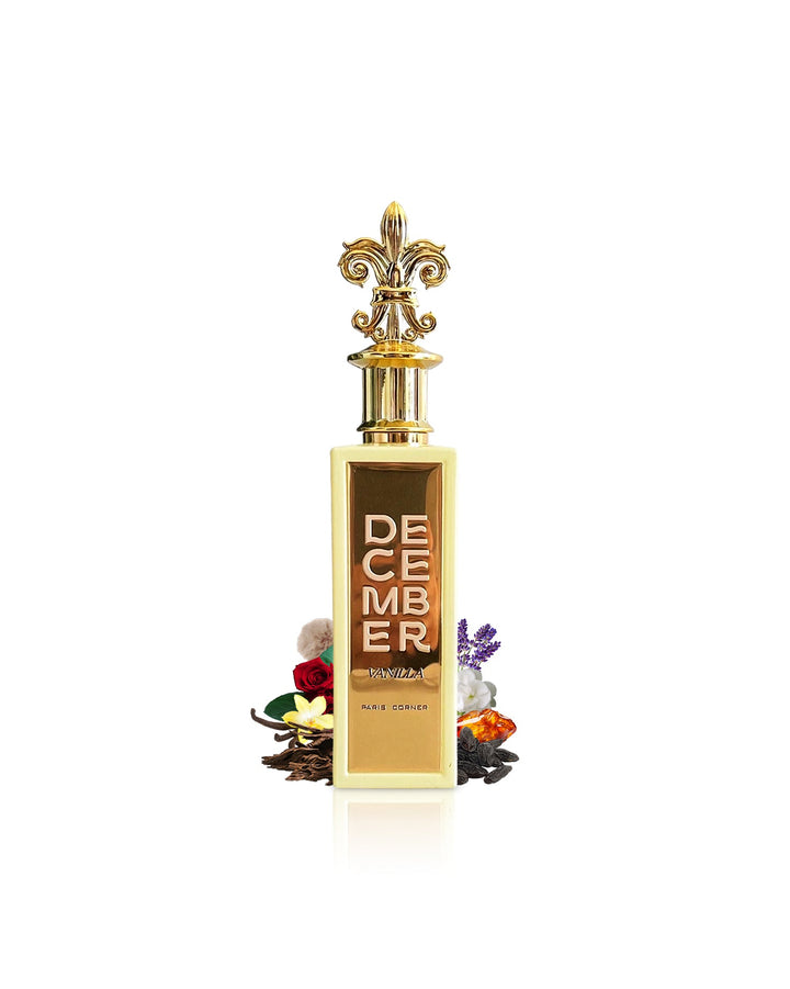 December Vanilla — Paris Corner — frasco do perfume em fundo branco