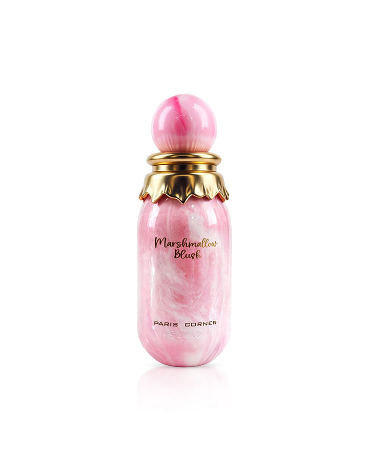 Marshmallow Blush — Paris Corner — frasco do perfume em fundo branco