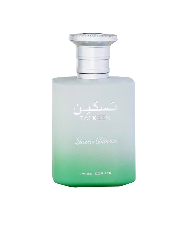 Taskeen Lactea Divina — Paris Corner — frasco do perfume em fundo branco