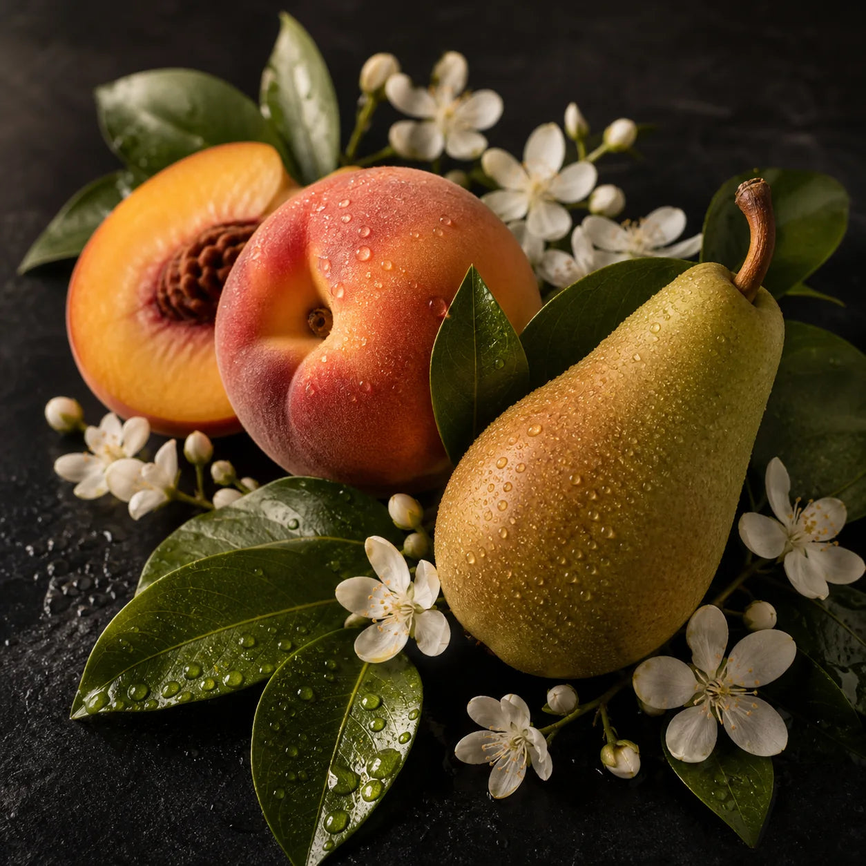 Notas florais, frutadas e frescas, coração de Azure Velvet