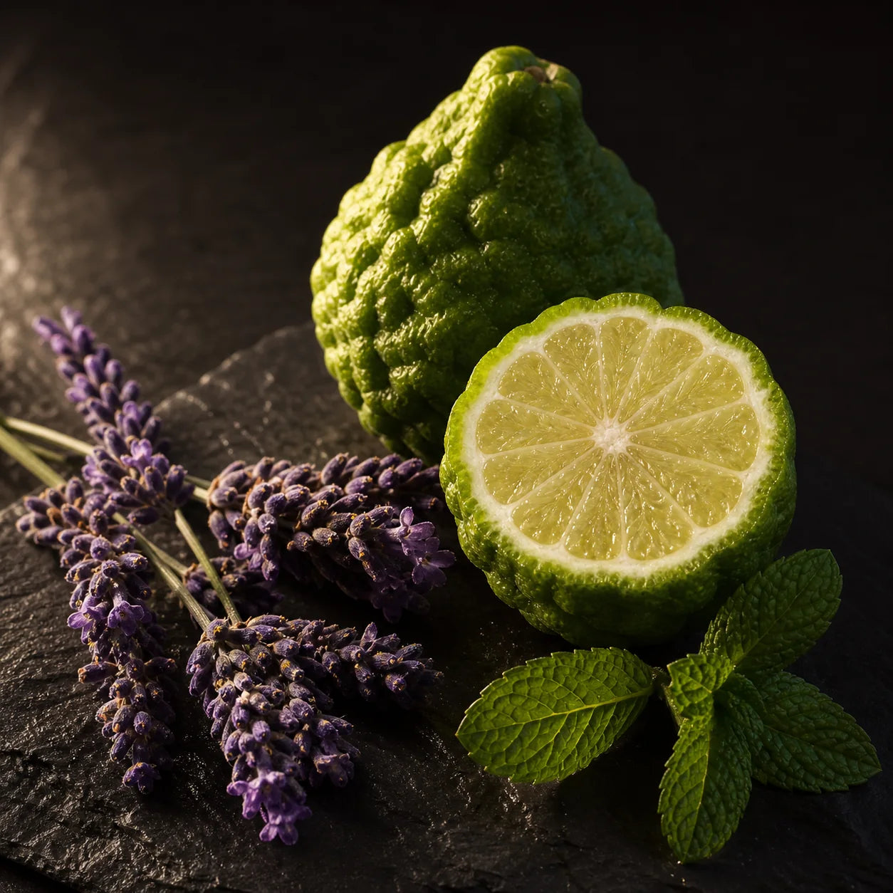 Bergamota, lavanda e menta, notas de saída de Azure Velvet