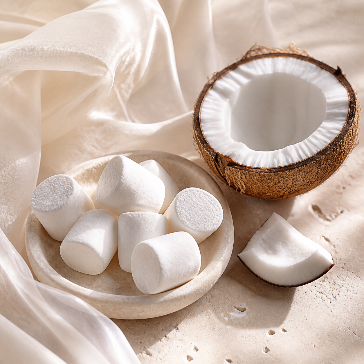Marshmallow e coco, notas de coração de Cloud Candy