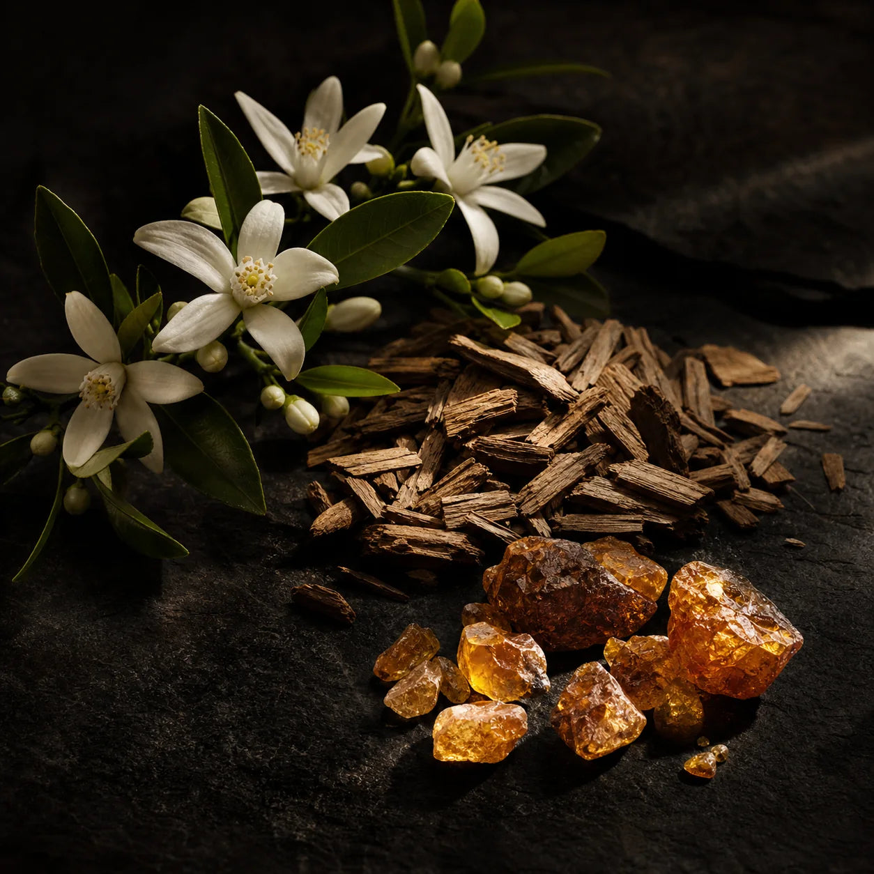Flor de laranjeira, madeira de guaiaco e âmbar seco, notas de coração de Island Vanilla Dunes