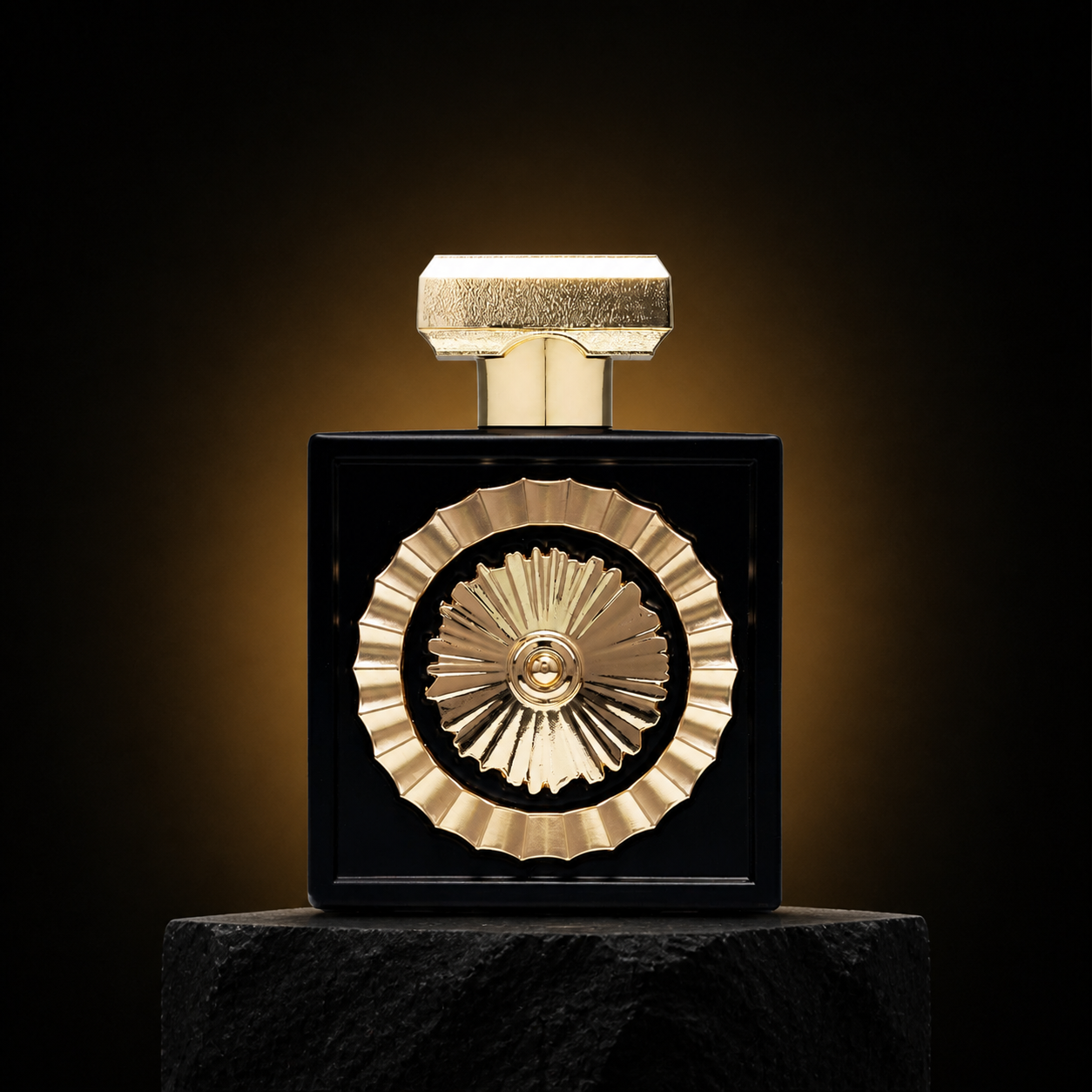 Nebras — Lattafa em cenário editorial premium preto e dourado