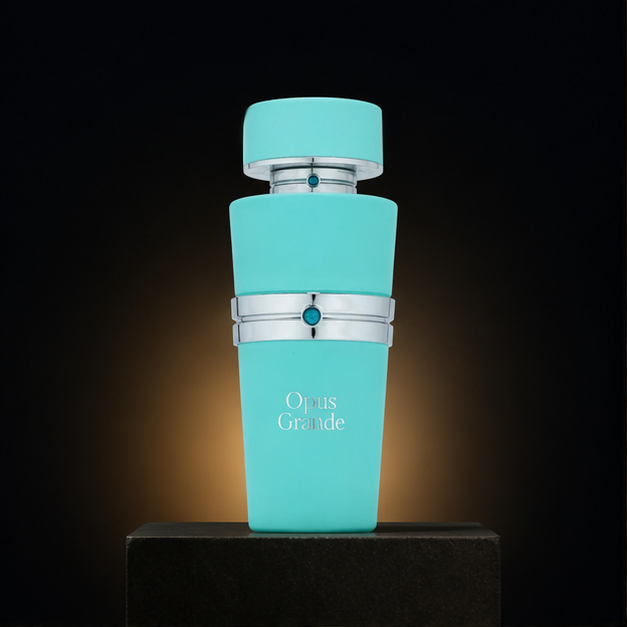 Opus Grande — French Avenue em cenário editorial premium preto e dourado