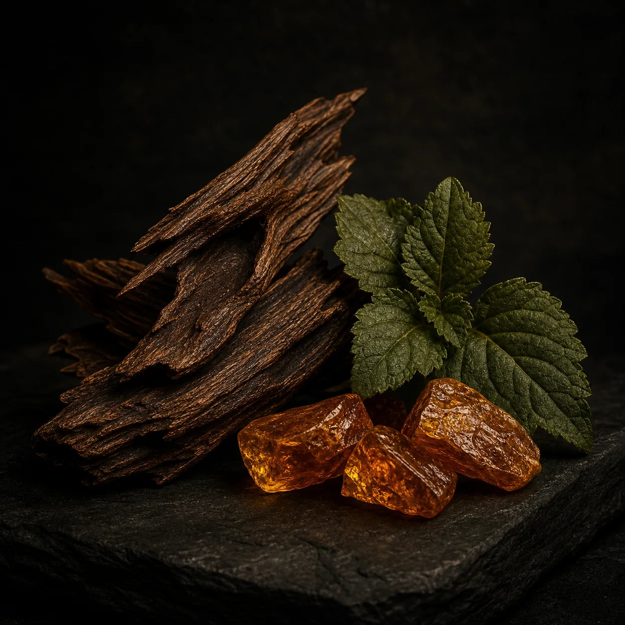 Patchouli, oud e âmbar, notas de fundo de Oud Noir