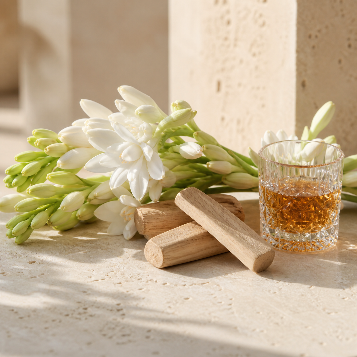 Tuberosa, sândalo e rum, notas de coração de Panache Angel Dust